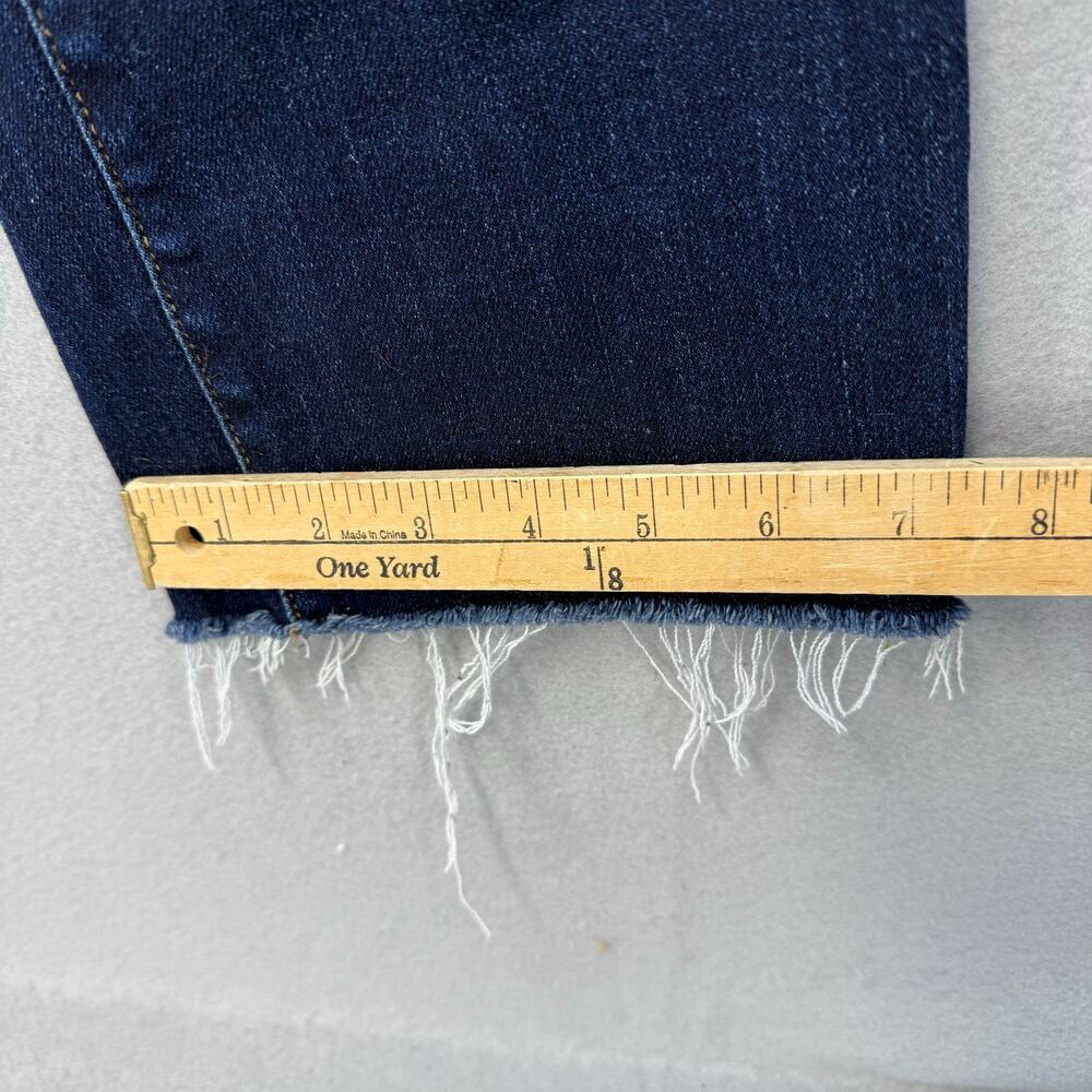Risen Jeans Women's 9/29 Dark Blue Bootcut Raw Hem High Rise Fit EUC - Picture 14 of 14